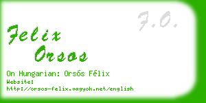 felix orsos business card